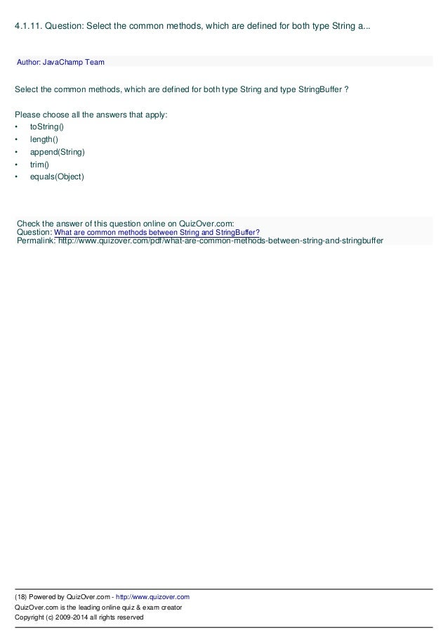 Scjp Exam Questions And Answers Pdf